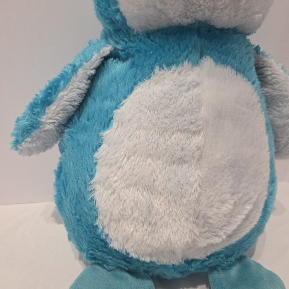 Fiesta Toys Large 17 inch Fuzzy Penguin Plush Animal Blue Aqua White - Picture 3 of 6